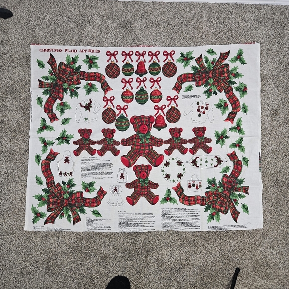 cranston Other - Christmas Plaid Appliques AND Quilt Fabric Countrycore Grannycore 90s Crafts